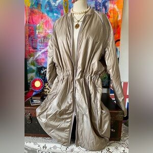 Gorgeous ATHLETA Gold Shimmer Double Zip Long Athletic Spa Jacket 💖🥰💖